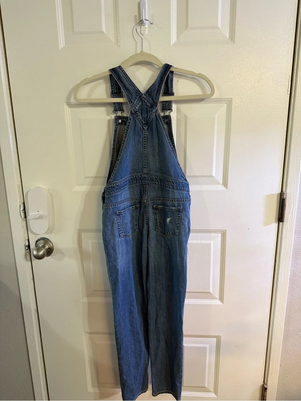 Gap Kids Girls Blue Denim Overall One-Piece L Cotton Adjustable Straps Pockets